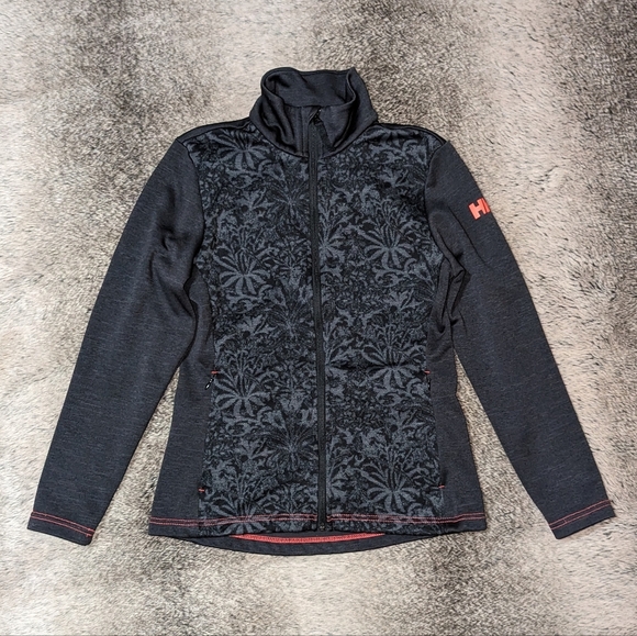 Helly Hansen Graphic Fleece Jacket Grey Women's Small - Picture 3 of 8